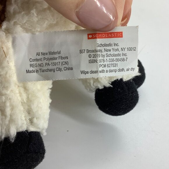 Scholastic Llama Plush Stuffed Animal Toy 7" Tall Brown White 2019 - Picture 5 of 6